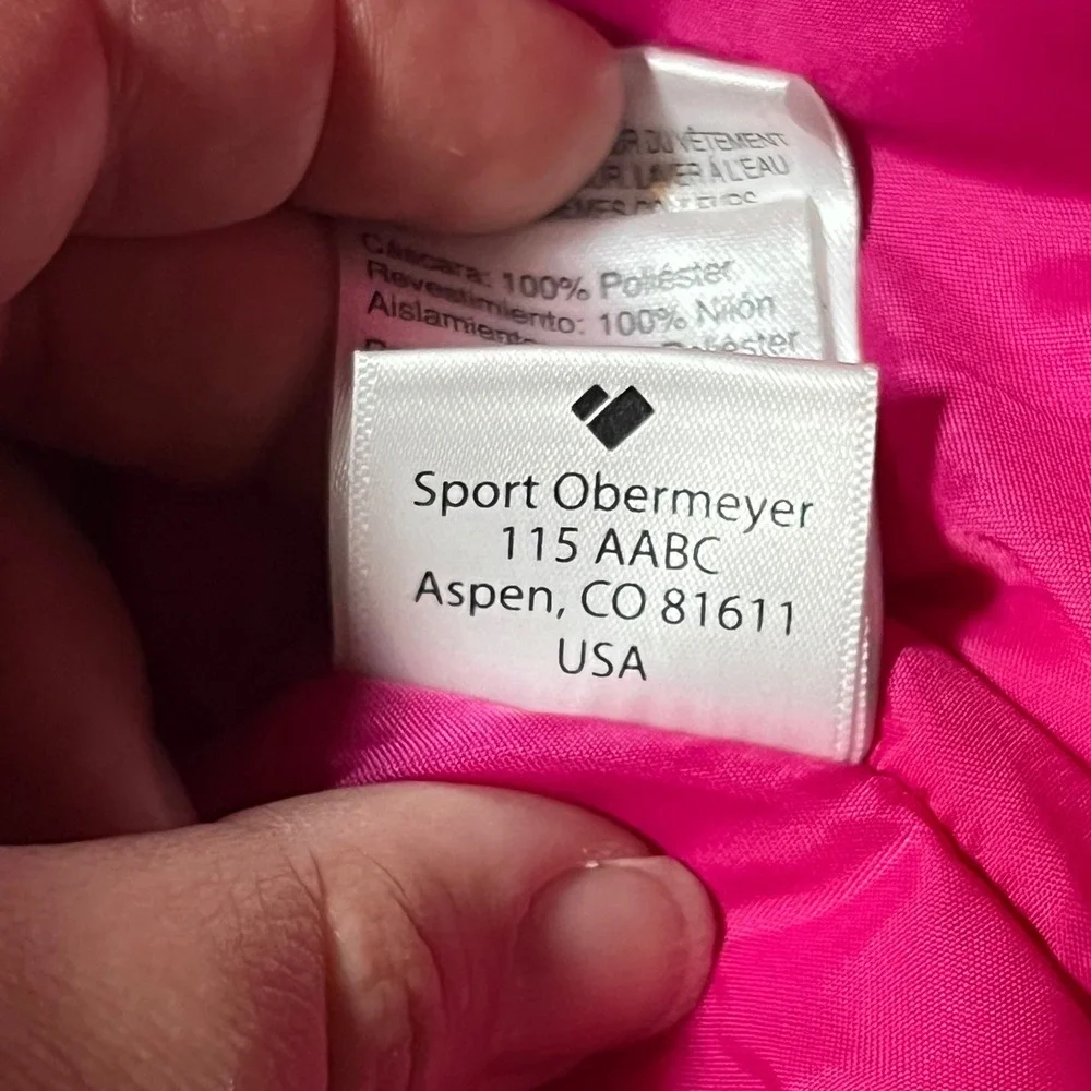 Obermeyer Teen Girls L 14-16 Ski Jacket Floral Multi Color Insulated Hooded Pink